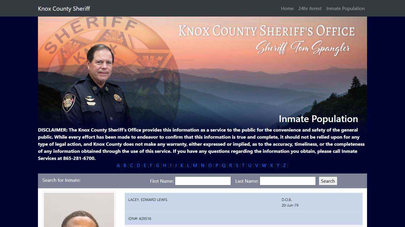 Knox County Tennessee - Sheriff - Inmate Population